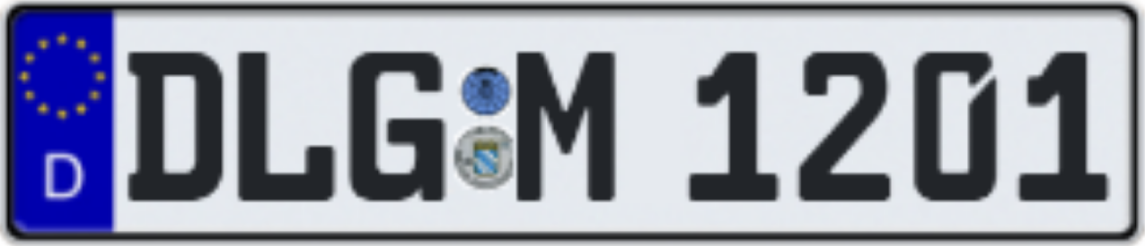 Example german license plate